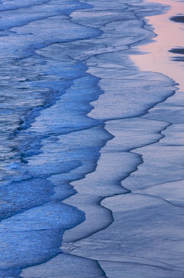 Abstract;Abstractions;Beach;Beaches;Blue;Brown;California;Crescent Beach;Crescent City;Gray;Ocean;Patterns;Reflection;Reflections;Sand;Sea;Shapes;Shore;Shoreline;Textures;Water;Waves;White;Pink