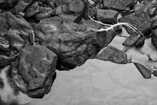 Alabama;Black and White;Boulder;Branch;Fort Payne;Geological;Geology;Little River Canyon National Preserve;Reflection;Reflections;Rock;Rock Formations;Rocks;Stone;Stones;Striation