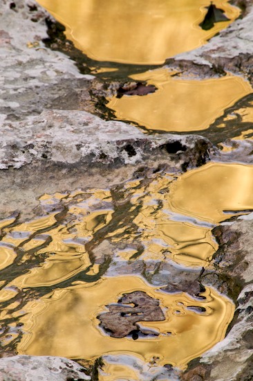 Abstract;Abstractions;Boulder;Brook;Creek;Geological;Geology;Gold;Patterns;Reflection;Reflections;Rivulet;Rock;Rock Formations;Rocks;Shapes;Stone;Stones;Stream;Streamlet;Striation;Textures;Vacation;Walls of Jericho