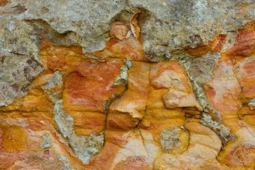 Abstractions;Red;Textures;Geology;Big South Fork National Recreation Area;Stone;Geological;Rocks;Abstract;Stones;Yellow;Boulder;Patterns;Tennessee;Shapes;Striation;Rock;Rock Formations;Tan