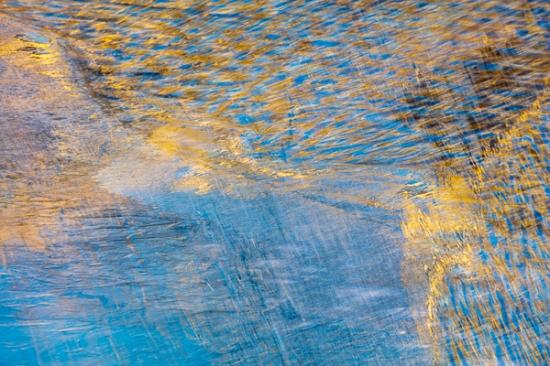 Abstract;Abstraction;Blue;Brown;Gold;Ice;Line;Mirror;Modern;Nature;Ripple;Shape;Tan;Water;Yellow;contemporary;contemporary art;modern art;oneness;orange;pattern;peaceful;reflection;reflections;soothing;texture;tranquil;zen