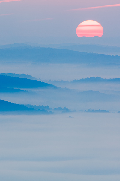 Blue;Blues;Calm;Cool Colors;Cool Palette;Cool Tones;Fog;Healing;Health care;Healthcare;Hill;Keepers;McCloud Mountain;Mist;Mountain;Mountain Side;Mountain Top;Mountainous;Nature;Pink;Sun-up;Sunlight;Sunshine;blue;color;dawn;daybreak;foggy;haze;hillside;landscape;magenta;mist;misty;morn;morning;peaceful;red;restful;serene;soothing;sunrise;sunup;tranquil;zen