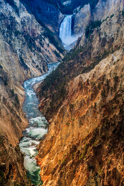 Bluff;Brown;Calm;Canyon;Cascade;Cascading;Chute;Concepts;Cool;Falling;Falls;Flow;Gold;Gorge;Grand Canyon of the Yellowstone;Healing;Health care;Healthcare;Lower Falls;Mountain;Mountain Side;Nature;Oneness;Pouring;River;Spilling;Steep;Stream;Streaming;Sunlight;Sunshine;Tan;Tree;United States;Water;Waterfalls;Waterscape;Wyoming;Yellowstone National Park;Yellowstone River;flowing;landscape;peaceful;plants;rapids;restful;river bank;serene;soothing;sunlit;tranquil;tree;trees;waterfall;wet