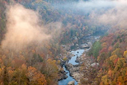 Autumn;Big South Fork National Recreation Area;Blue;Boulder;Boulders;Brown;Calm;Close-up;Cloud;Clouds;Creek;Fall;Flow;Fog;Forest;Forested;Gold;Healing;Health care;Healthcare;Kentucky;Nature;Obscured;Pastoral;River;Rock;Rock formations;Rocks;Rocky;Stone;Stones;Stream;Stream Bank;Tan;Timber;Timberland;Warm Colors;Warm Palette;Warm Tones;Water;Waterscape;Wood;Woodland;Woods;Yellow;color;flowing;foggy;green;haze;landscape;leaves;mist;misty;oneness;orange;peaceful;rapids;red;reflection;reflections;restful;river bank;serene;soothing;tranquil;trees;zen