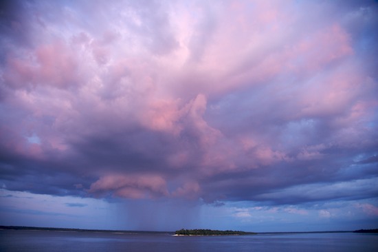 Amazon River Basin;Blue;Brazil;Brook;close of day;Cloud;Cloud Formation;Clouds;Creek;dusk;evening;eventide;last Light;Magenta;Pink;Purple;Rain;Raining;Red;Rio Negro River;River;River Bed;Riverbed;Rivers;Sky;Storm;Stream;sun;sunset;water;Water;waterway;Weather