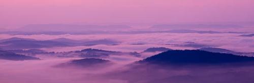 Bluff;Hill;Magenta;McCloud Mountain;Mist;Mountain;Mountain Top;Mountainous;Obscured;Oneness;Panoramic;Pastoral;Peaceful;Pink;Purple;Summit;fog;foggy;haze;misty;zen