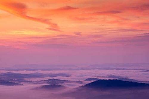 Bluff;Cloud;Cloud Formation;Clouds;Hill;Magenta;McCloud Mountain;Mist;Mountain;Mountain Top;Mountainous;Obscured;Oneness;Pastoral;Peaceful;Pink;Purple;Sky;Summit;fog;foggy;haze;misty;zen