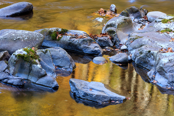 Autumn;Blue;Boulder;Boulders;Calm;Creek;Fall;Flow;Gold;Great Smoky Mountains;Great Smoky Mountains National Park;Healing;Health care;Healthcare;Minimalism;Mirror;Nature;Pastoral;Ripple;River;Rock;Rock formations;Rocks;Rocky;Stone;Stones;Stream;Stream Bank;Sunlight;Sunshine;Tan;Tennessee;United States;Water;Waterscape;Yellow;flowing;landscape;oneness;orange;peaceful;pool;reflection;reflections;restful;river bank;serene;soothing;sunlit;tranquil;zen