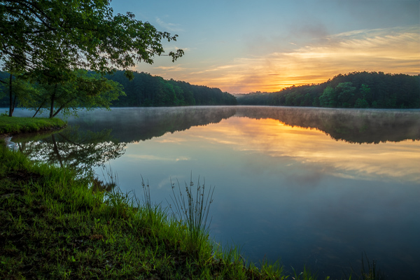Blue;Botanical;Botanicals;Branches;Calm;Cloud;Cloud Formation;Concepts;Cool Colors;Cool Palette;Cool Tones;First Light;Forest;Forested;Gold;Green;Greens;Habitat;Healing;Health care;Healthcare;Hill;Leaves;Minimalism;Mirror;Mountainous;Natchez Trace State Park;Nature;Oneness;Pastoral;Plant;Ripple;State Park;Sun-up;Sunshine;Tennessee;Timber;Timberland;Tree;United States;Water;Waterscape;Woodland;Woods;Yellow;color;dawn;daybreak;grass;hillside;lake;landscape;morn;morning;peaceful;plants;reflection;reflections;restful;serene;sky;soothing;sunlit;sunrise;sunup;tranquil;tree;tree limbs;trees;zen