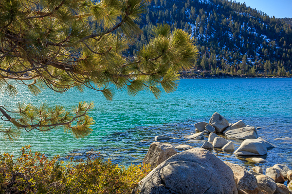 Boulder;Boulders;Calm;Healing;Health care;Healthcare;Lake Tahoe;Minimalism;Nevada;Pastoral;Ripple;Rock;Rock formations;Rocks;Stone;Stones;Sunlight;Sunshine;United States;Water;lake;oneness;peaceful;reflection;reflections;restful;serene;soothing;sunlit;tranquil;zen