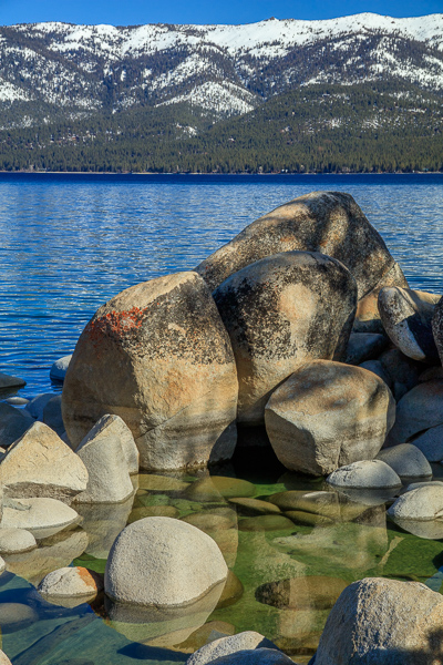Blue;Boulder;Boulders;Calm;Healing;Health care;Healthcare;Lake Tahoe;Mountain;Mountain Side;Mountain Top;Mountainous;Mountains;Nature;Nevada;Pastoral;Pinnacle;Range;Ripple;Rock;Rock formations;Rocks;Stone;Stones;Summit;United States;Water;Waterscape;lake;landscape;oneness;peaceful;reflection;reflections;restful;serene;sky;soothing;tranquil;zen