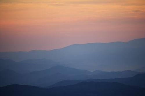 Cherokee National Forest;Summit;Peak;Range;Sunset;Precipice;Sundown;Mountain Top;Mountainous;Dusk;Mountains;Mountain;Pinnacle;Evening;Nightfall