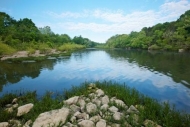 Rock;river;Sky;Blue;Stones;Clouds;Mirror;water;Green;Rocky;Gray;Forest;Rocks;Riv