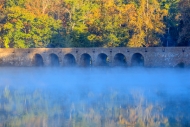 Aqueduct;Architecture;Autumn;Blue;Bridge;Brown;Calm;Cumberland-Mountain-State-Pa