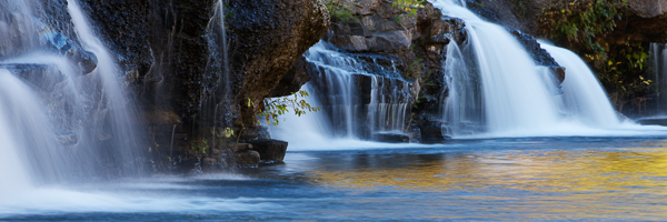 Blue;Boulder;Brown;Cascade;Cascading;Chute;Falls;Gold;Green;Healing;Health care;Healthcare;Panoramic;Peaceful;Pouring;Reflection;Reflections;Rock;Rocks;Rocky;Sandstone Falls;Stones;Streaming;Water;Waterfall;Waterfalls;West Virginia;White;calm;restful;serene;soothing;tranquil