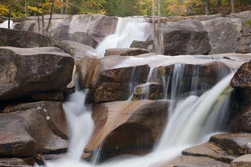 Gold;Rocky;Waterfall;Stones;New England;Rocks;Rock Formations;Rock Face;Diana's Baths;White;Chute;Forest;Cascade;Falls;Rock;New Hampshire;Water;Waterfalls;Boulder;Brown;Stone;cliff;Boulders;Streaming;Orange;Cascading;Trees;Yellow