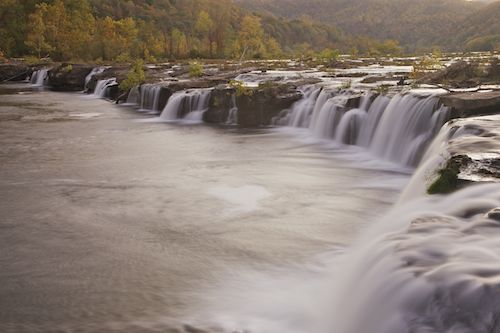 Waterfall;Cascade;Sandstone Falls;White;Yellow;Chute;Water;Waterfalls;Falls;Green;Cascading;Streaming;West Virginia;Pouring