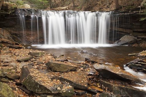 Boulders;Pennsylvania;Water;West Virginia;Stones;Cliff;Boulder;Oneida Falls;Stone;Bluff;Ledge;Sandstone Falls;Autumn;Leaves;Rocky;Leafy;Rocks;Forest;Leaf;Rock Face;Cascading;Green;Rock;Gold;Cascade;Ricketts Glenn State Park;Falls;Brown;Precipice;Waterfalls;Streaming;Fall;Chute;Pouring;Waterfall;Stream;Escarpment