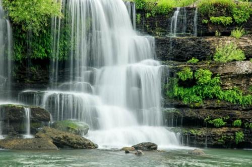 Brown;Cascade;Cascading;Chute;Falling;Falls;Fern;Flow;Pouring;Rock Island;Rock Island State Park;Streaming;Tan;Water;Waterfall;Waterfalls