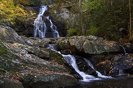 Waterfall;Stream;Water;Flowing;Pouring;Cool;Wet;Flow;Cascade;Cascading;Spray;Forest;Trees;Leaves;Leaf;Plants;Woods;Bark;Outdoors;Nature;Natural;Woodland;Creek;Brook;Rivulet;Tributary;Gush;Streamlet;Torrent;White Water;Rapids;Bubbling;River;Cliff;Rock Face;Sheer;Steep;Cataract;Falls;Chute;Falling;Spilling;Fall Scenes;Autumn;Botanical;Vegetation;Foliage;Veins;Compound;Leaflet;Rocks;Rock;Boulder;Boulders;Rock Formations;Stones;Pebble;Pebbles;Stone